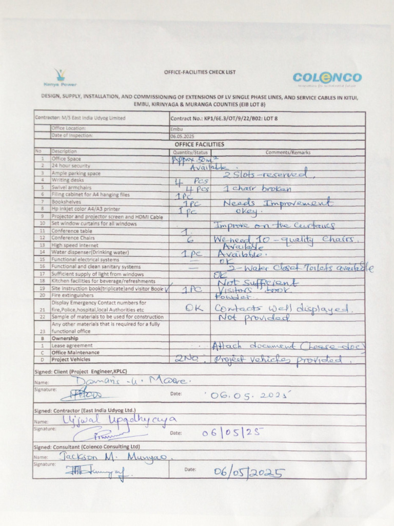 Office Inspection - Embu 06.05.25 | PDF