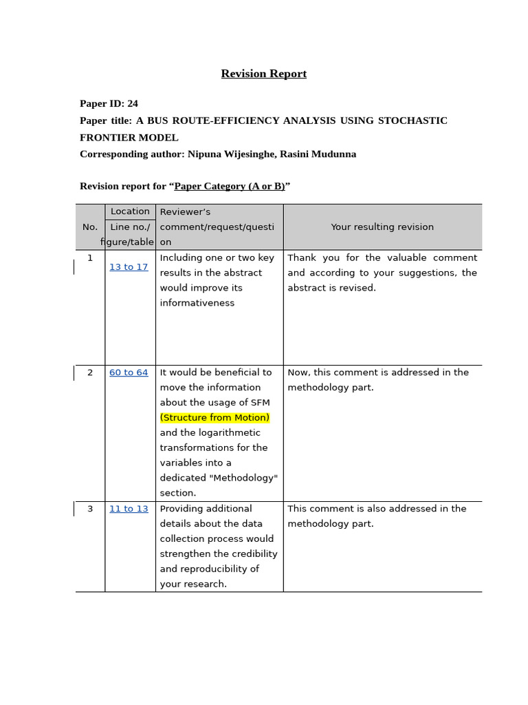 Revision-Report - Paper ID 24 DM | PDF | Methodology
