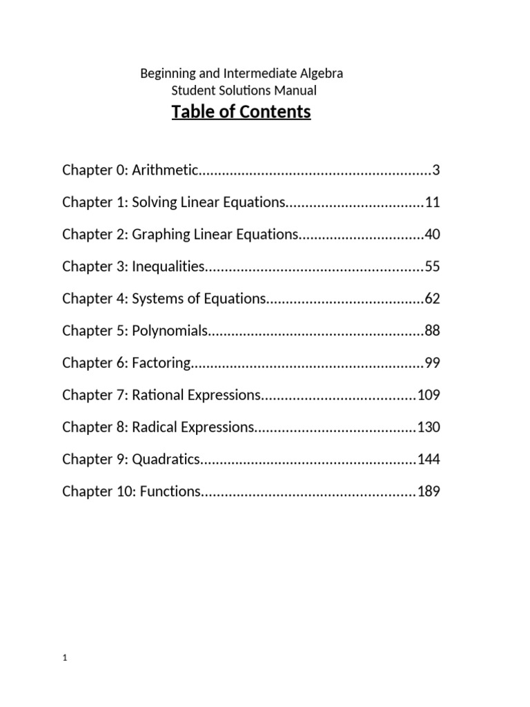 Beginning and Intermediate Algebra Guide | PDF | Algebra | Mathematics