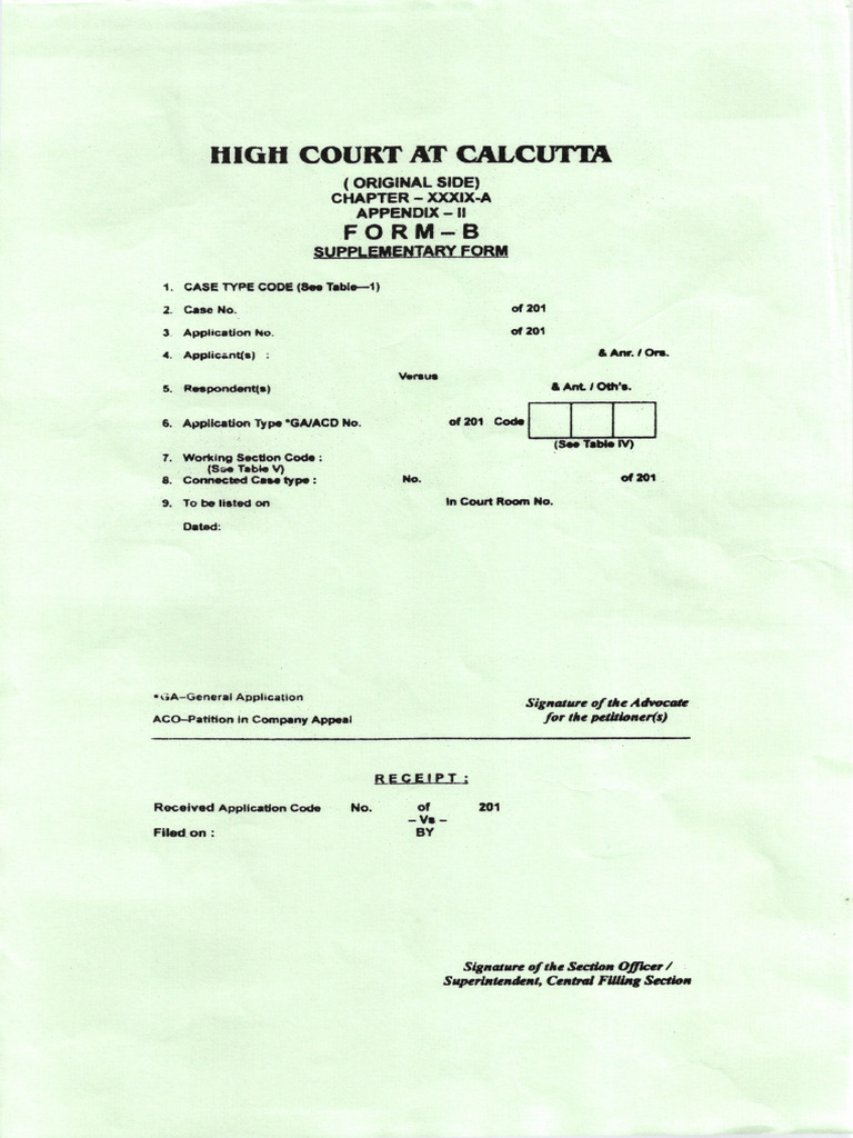 Court Application Form - Chapter XXXIX-A | PDF