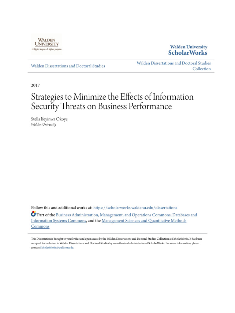 Strategies To Minimize The Effects of Information Security Threat | PDF ...