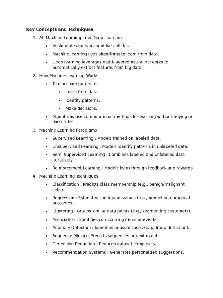 Machine Learning Techniques Overview | PDF | Machine Learning ...
