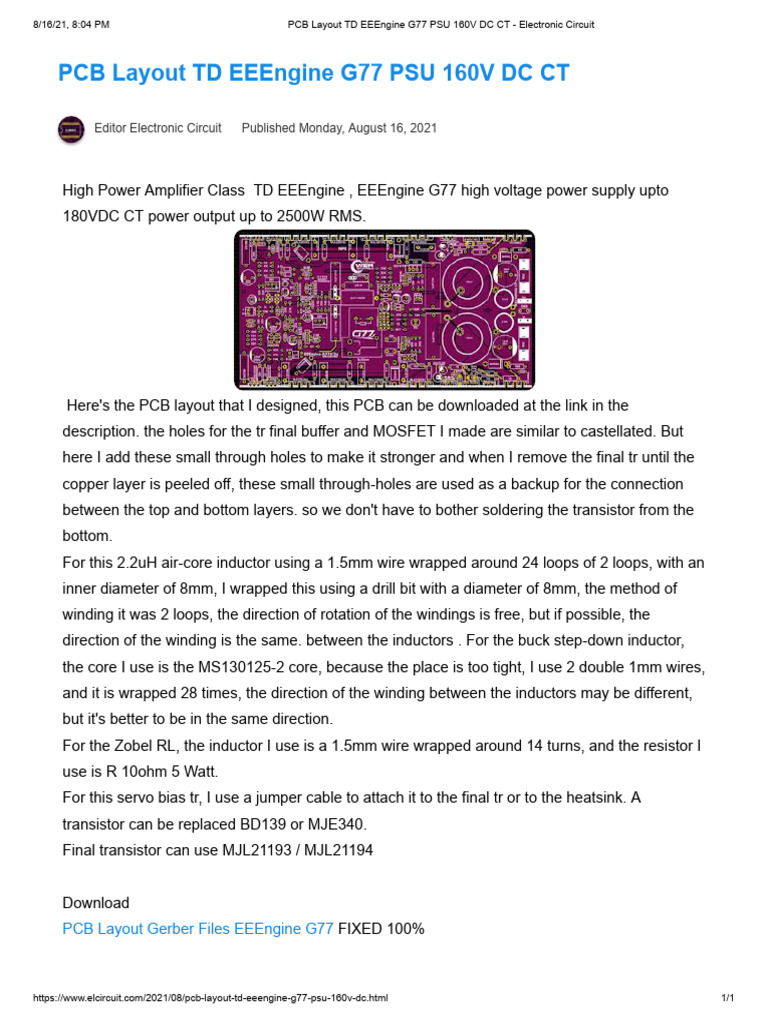 EEEngine G77 PCB Layout Guide | PDF
