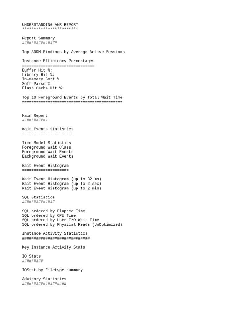 AWR Report Analysis Guide | PDF