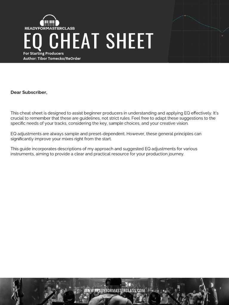 EQ CHEAT SHEET for Starting Producers by ReOrder | PDF | Equalization ...