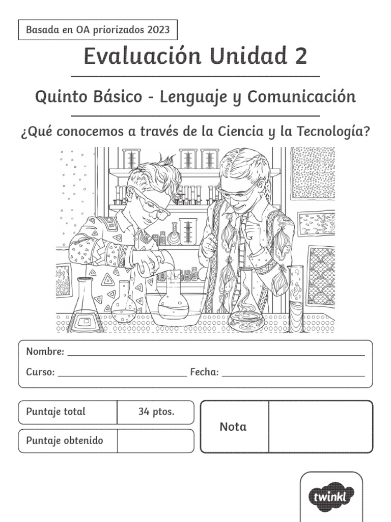 Evaluación de Lenguaje Quinto Básico | PDF