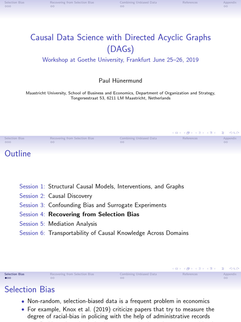 Recovering from Selection Bias in Causal Analysis | PDF | Bias Of An ...