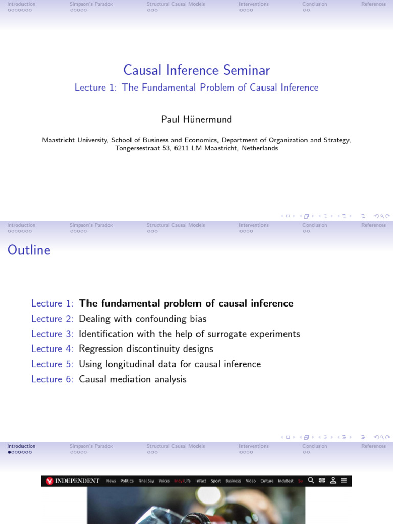 Causal Inference Seminar Overview | PDF | Causality | Scientific Method