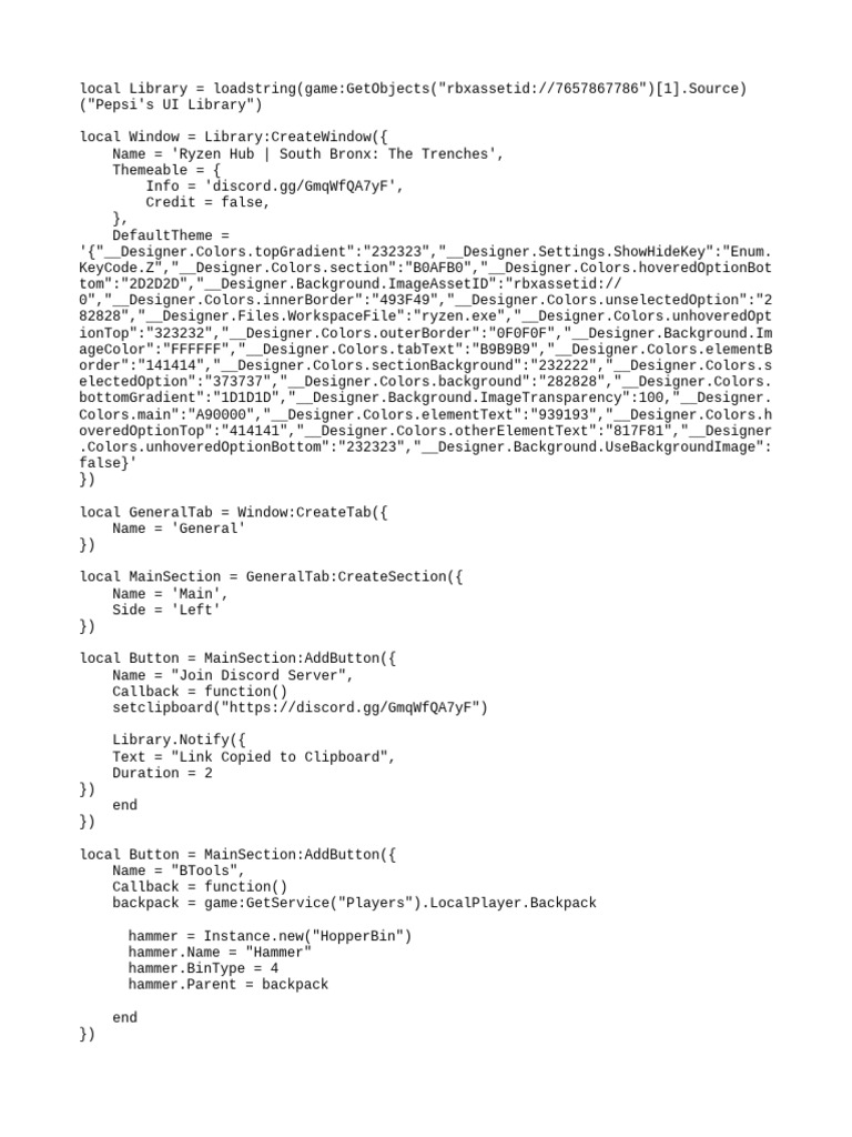 Ryzen Hub Script for Roblox Gameplay | PDF | Software | Computing