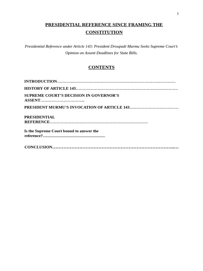 Presidential Reference on Article 143 | PDF | Advisory Opinion ...