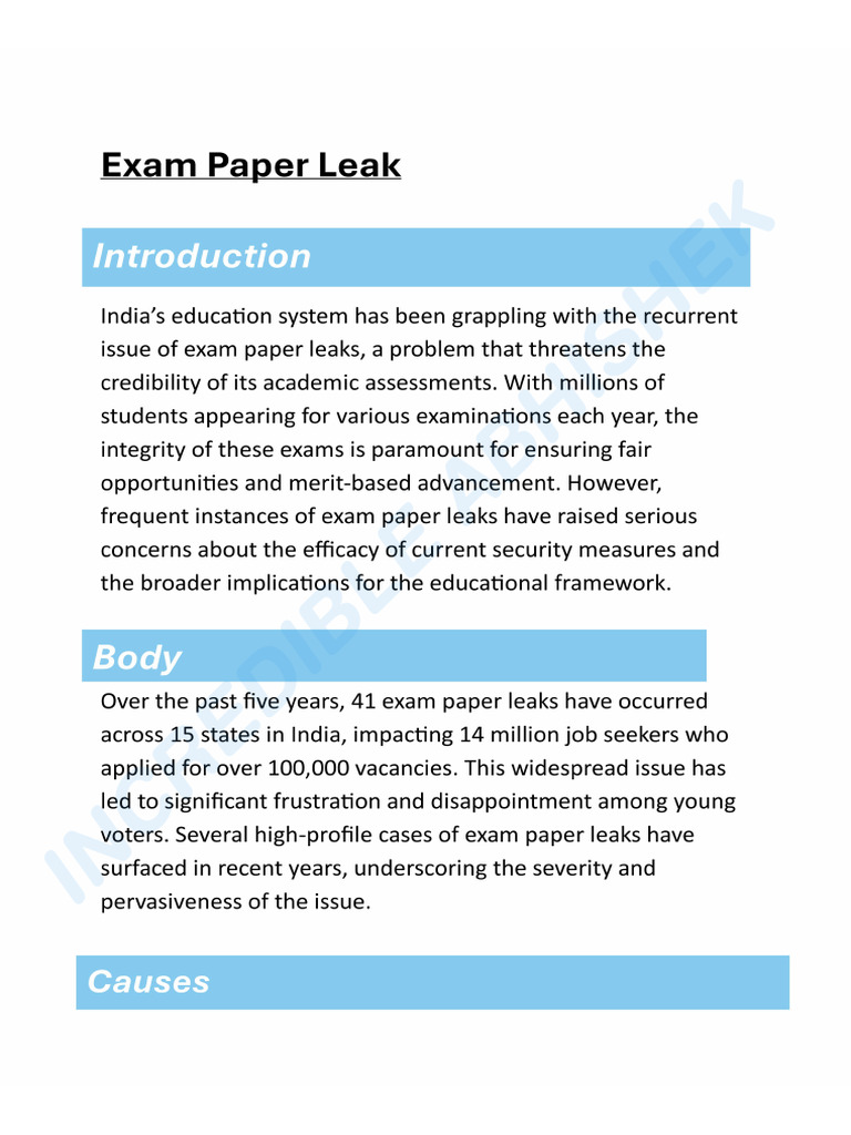 Exam Paper Leak | PDF
