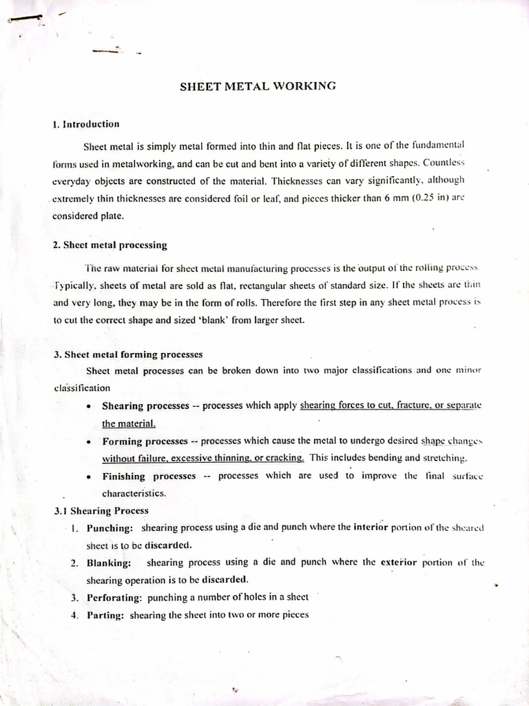 Sheet Metal Working | PDF