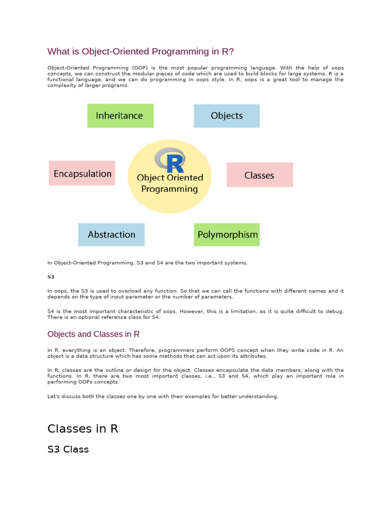 Object-Oriented Programming in R | PDF | Class (Computer Programming ...