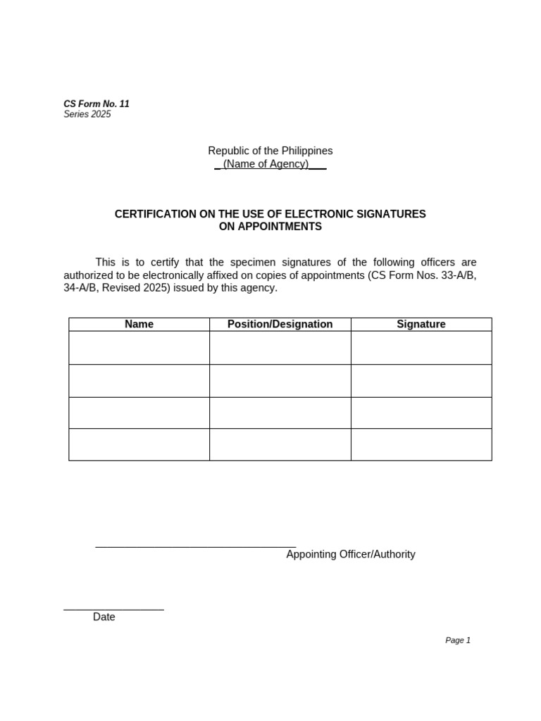 Certification for Electronic Signatures 2025 | PDF