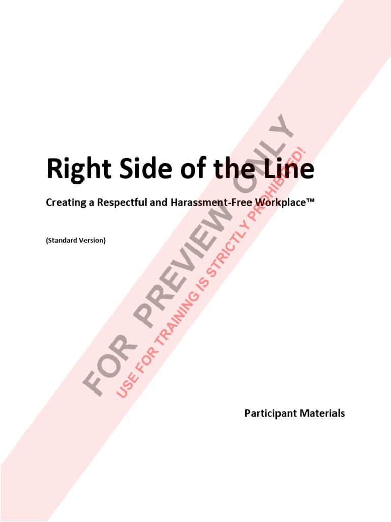 Right Side of The Line Participant Materials | PDF
