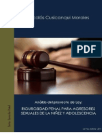 Análisis Del Proyecto de Ley: "Rigurosidad Penal para Agresores Sexuales de La Niñez y La Adolescencia" (2009)