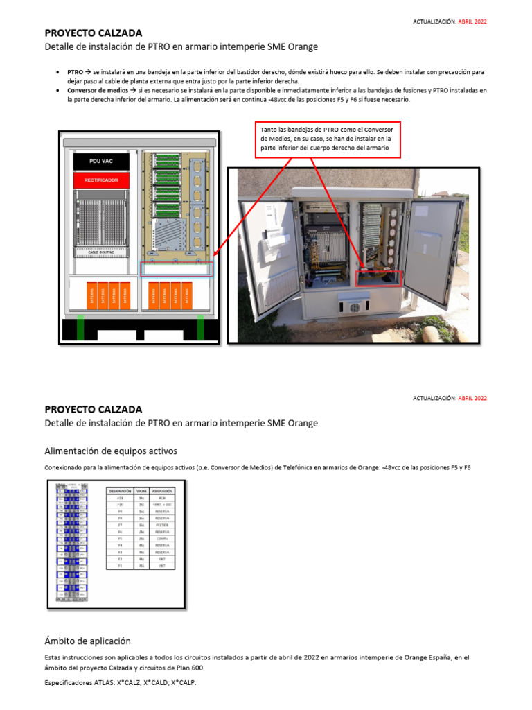 Instalación PTRO en Armarios Orange | PDF