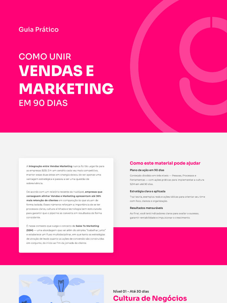 Como Unir Vendas e Marketing em 90 Dias | PDF