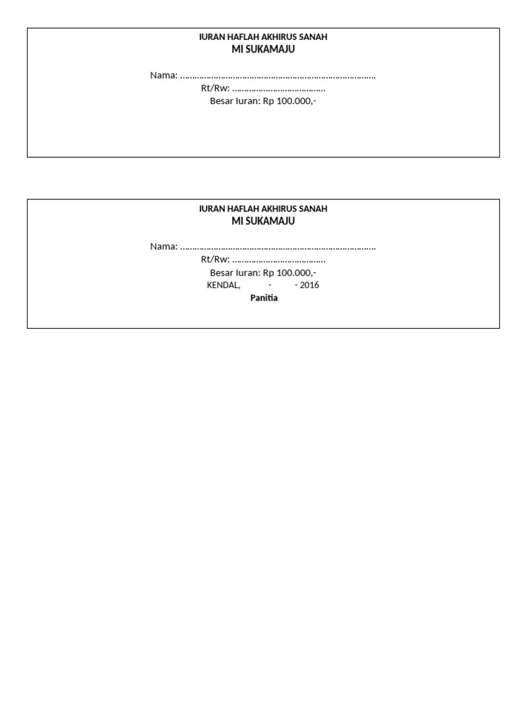 Form Iuran | PDF