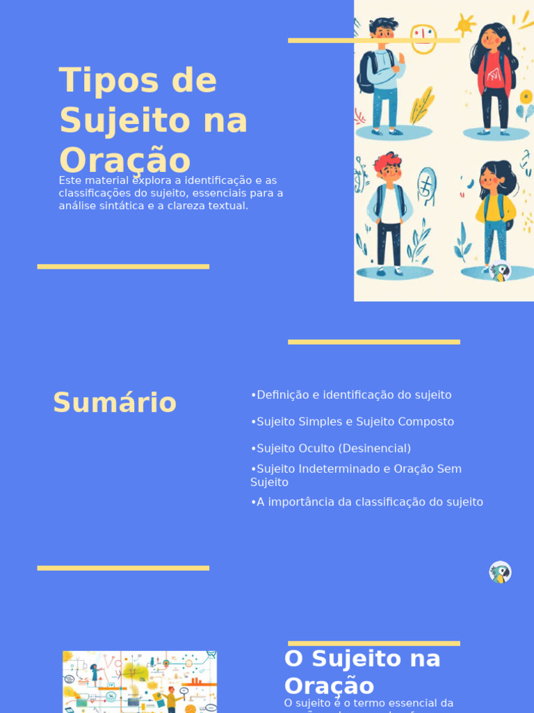 Tipos de Sujeito na Oração: Guia Completo | PDF | Assunto (gramática ...