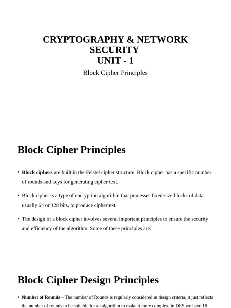 Block Cipher Principles in Cryptography | PDF | Cipher | Key (Cryptography)