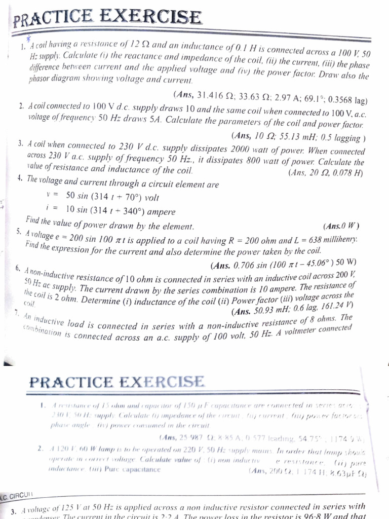 AC Circuit Analysis and Calculations | PDF | Series And Parallel ...