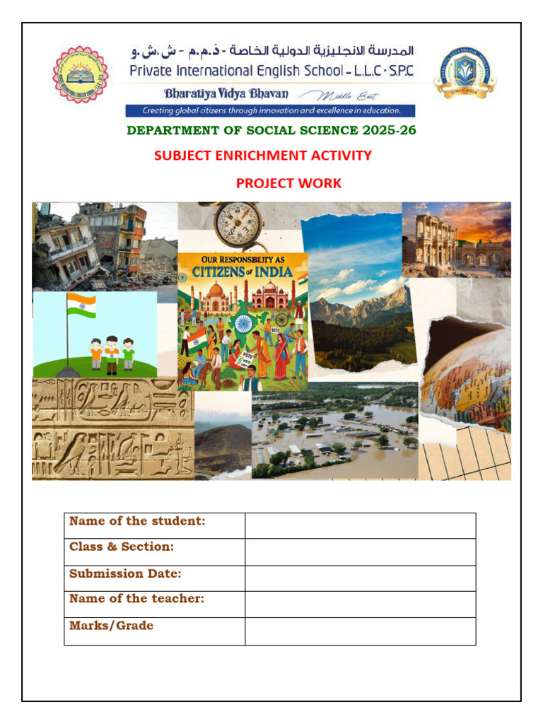 Social Science Project Work 2025-26 | PDF