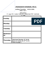 English Homework ScheduleKG2. WK ENDING 19TH OCT 06