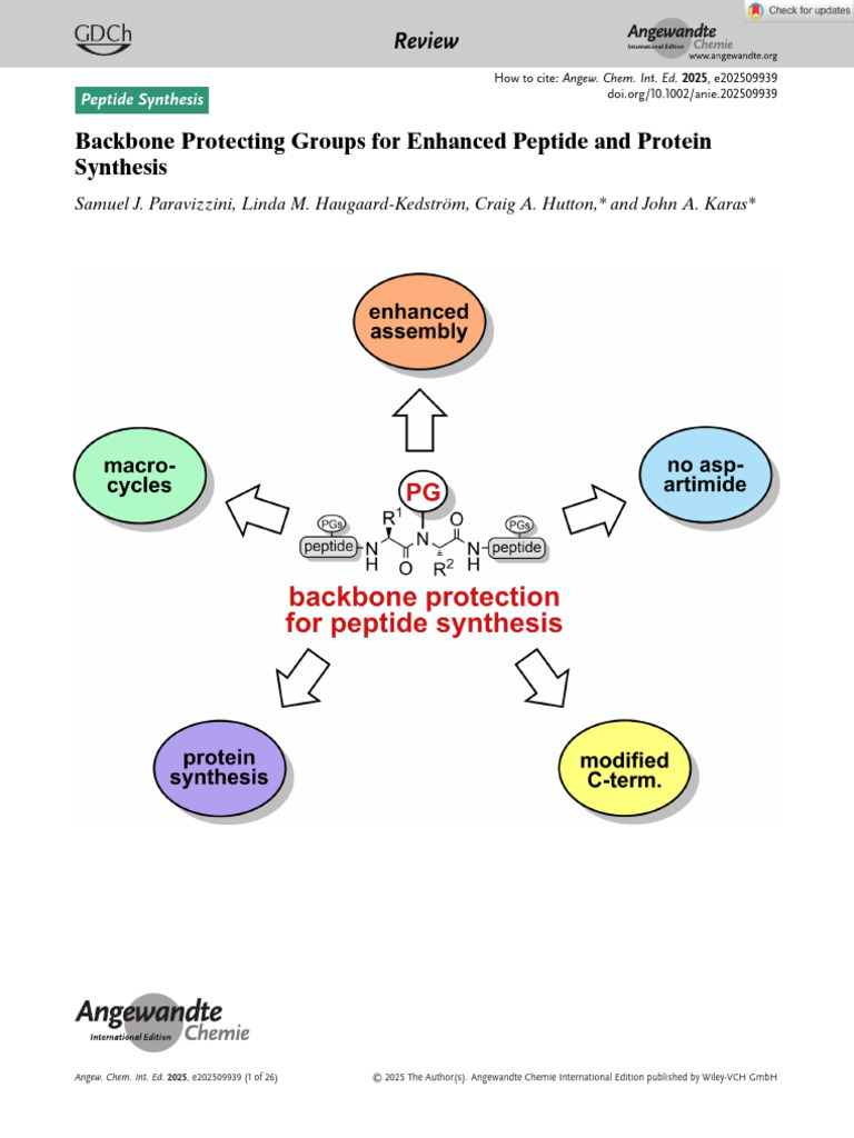 Backbone Protecting Groups in Peptide Synthesis | PDF | Organic ...