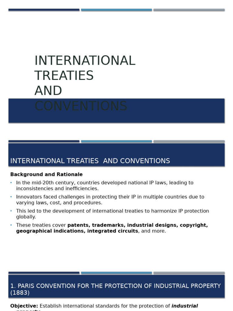 International IP Treaties Overview | PDF | Trips Agreement ...