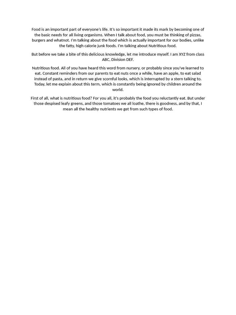 Understanding Nutritious Food Essentials | PDF