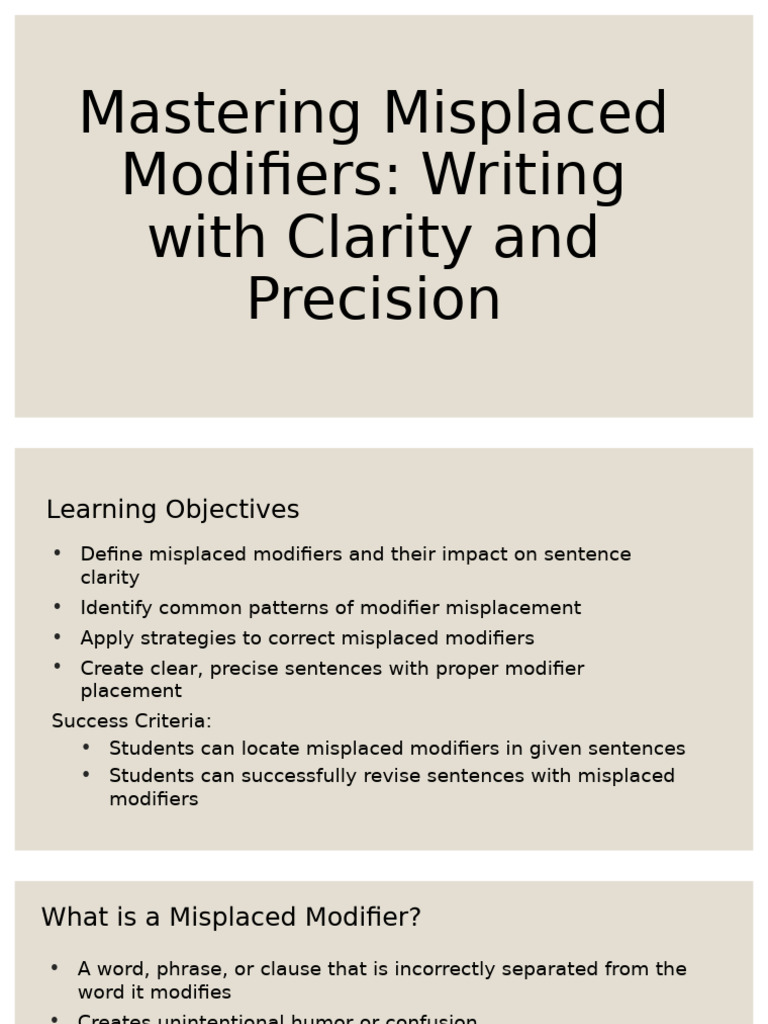 Correct Use of Modifiers | PDF