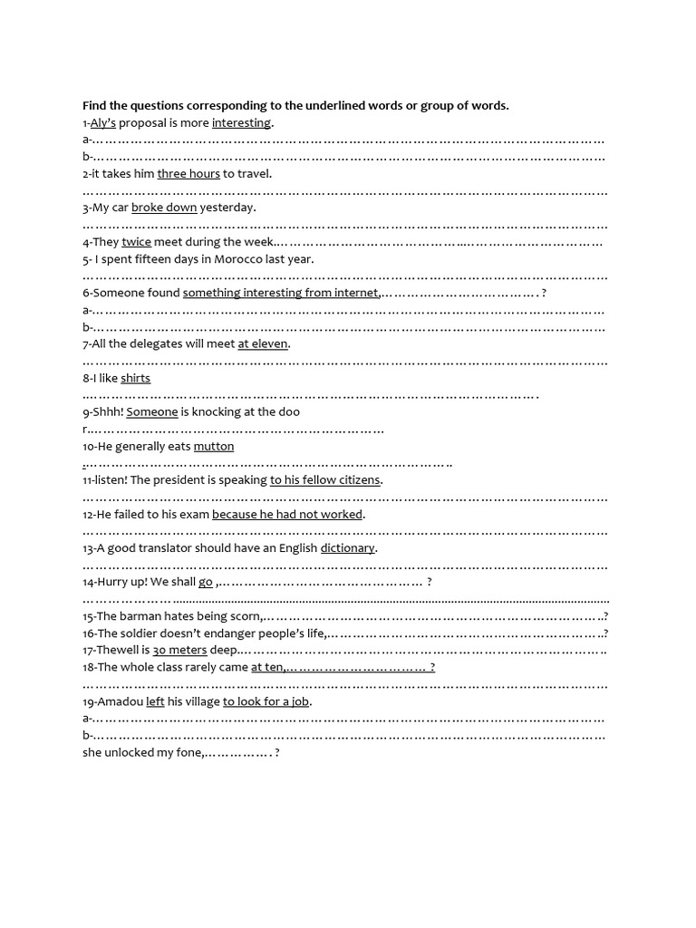 Questions for Language Practice | PDF