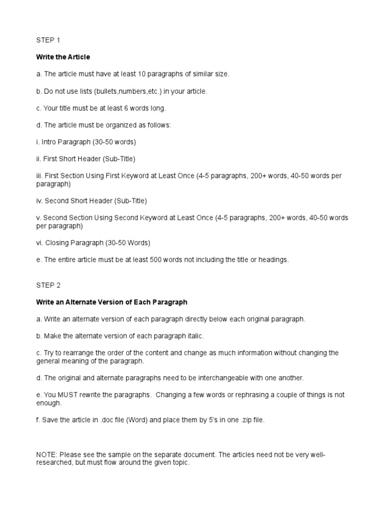 Article Writing Guidelines and Structure | PDF | Career & Growth ...