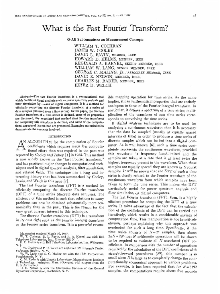 Understanding Fast Fourier Transform | PDF | Fast Fourier Transform ...