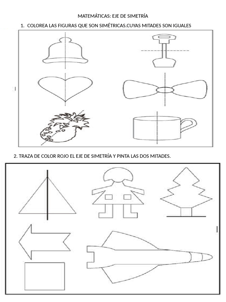 Actividades de Eje de Simetría para Niños | PDF