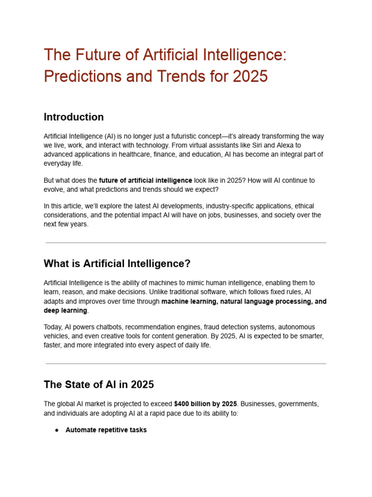 AI Predictions and Trends for 2025 | PDF | Artificial Intelligence ...