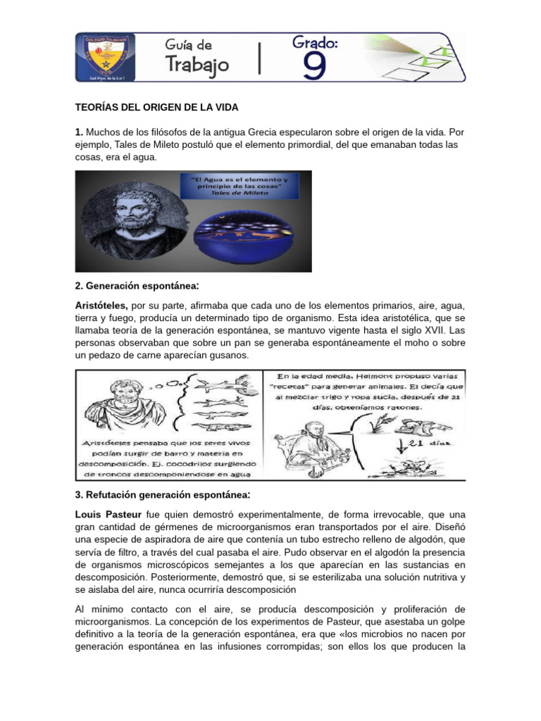 Teorías del Origen de la Vida | PDF | Abiogénesis | Naturaleza