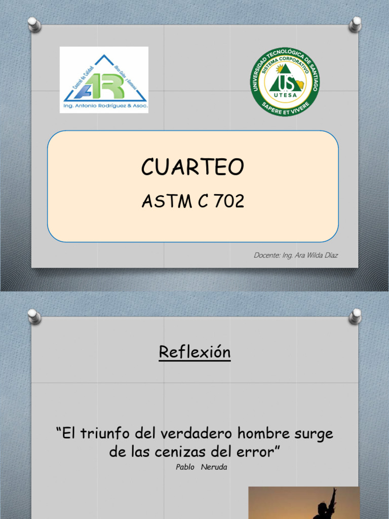 Tema 2. Ensayo de Cuarteo ASTM C702 | PDF