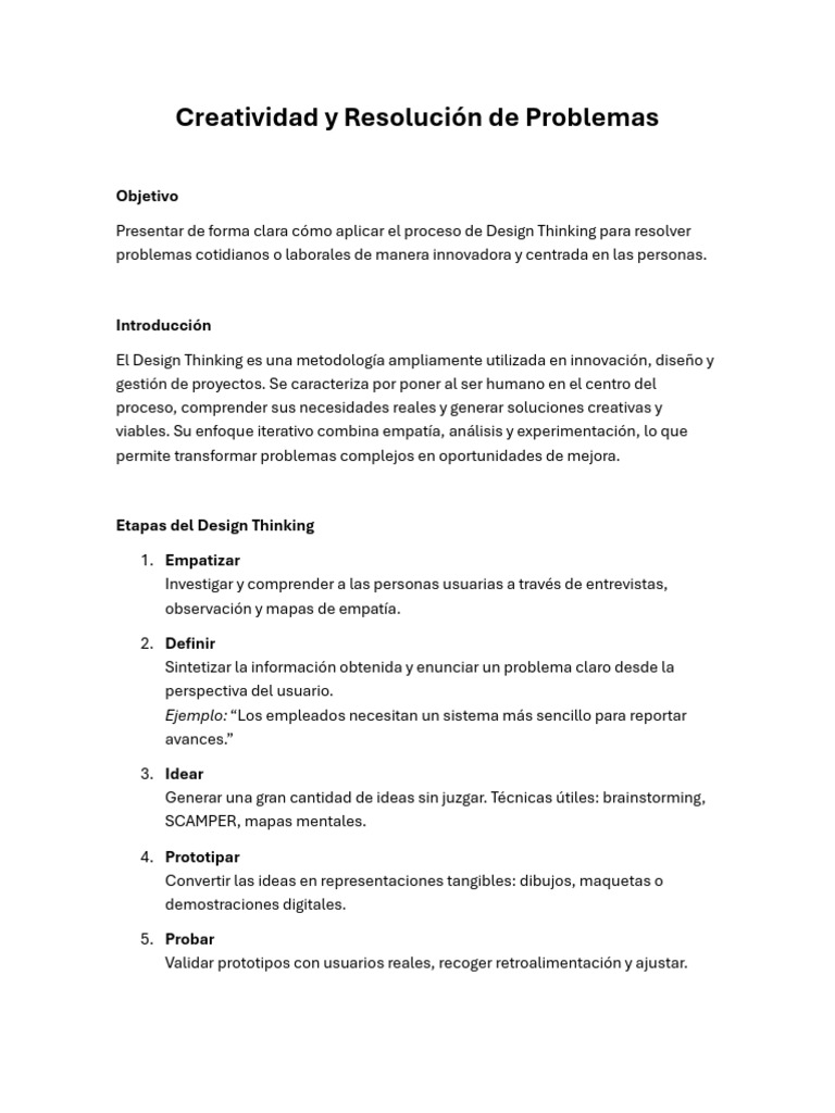 Design Thinking: Innovación y Empatía | PDF