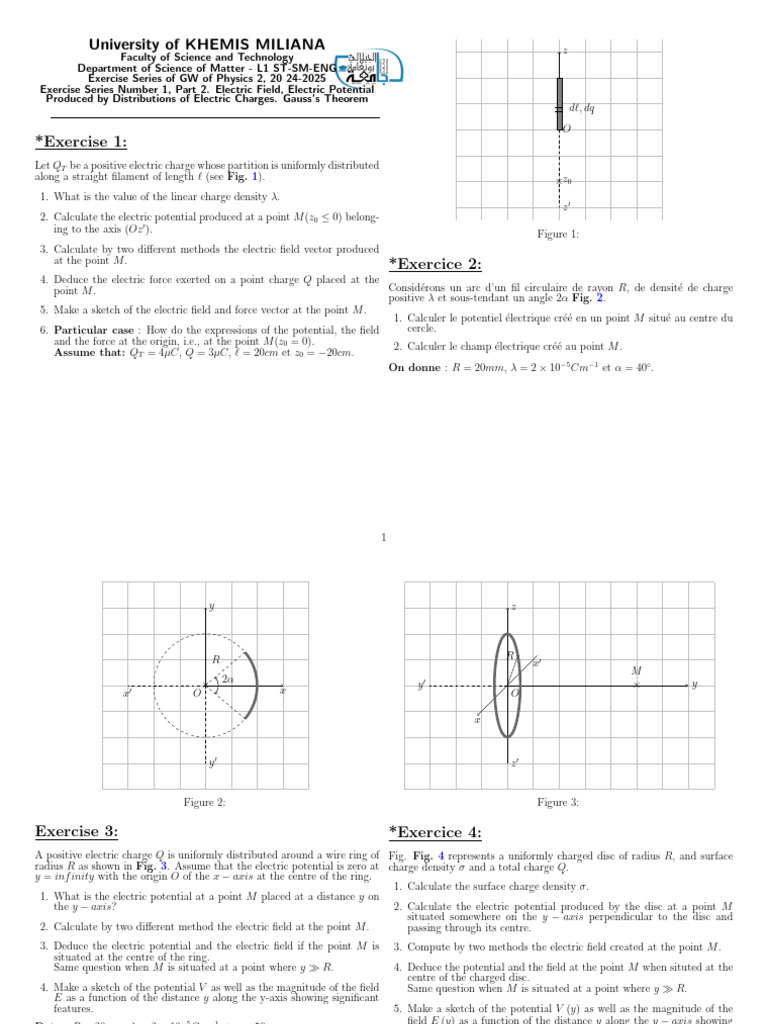 Electric Fields and Potentials Exercises | PDF | Electric Field | Sphere