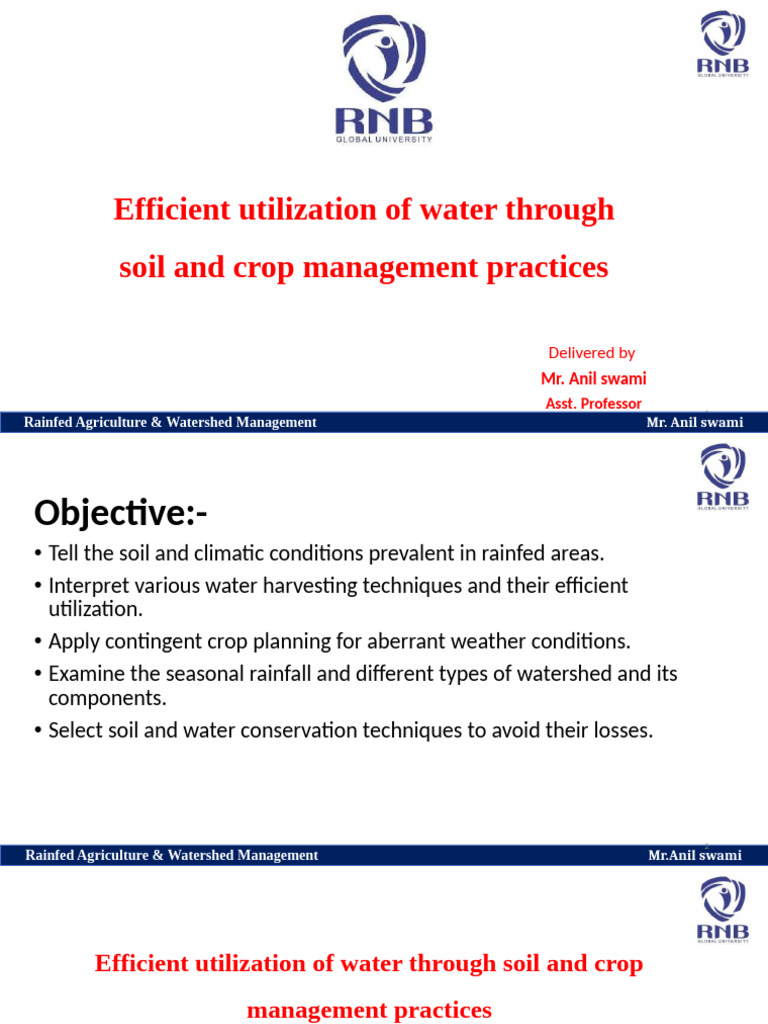 Class 8 Efficient Utilization of Water Through Soil and Crop Management ...
