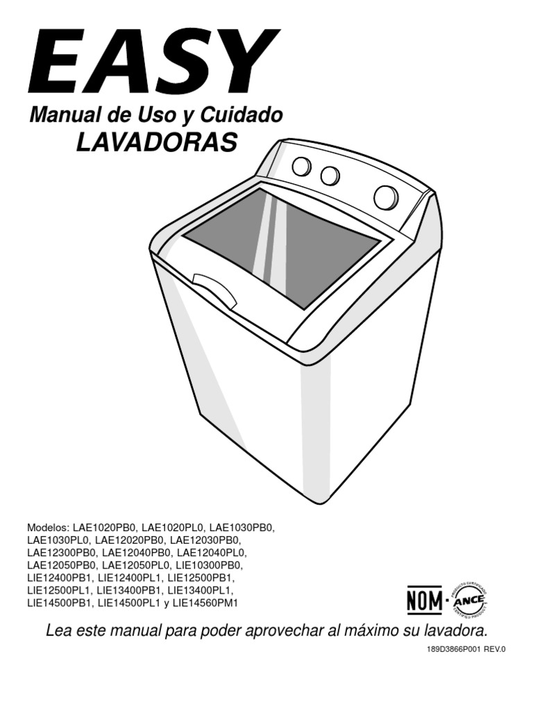 Manual Lavadora, PDF, Lavadora