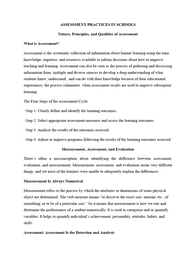 Assessment Practices in Education | PDF | Educational Assessment | Learning