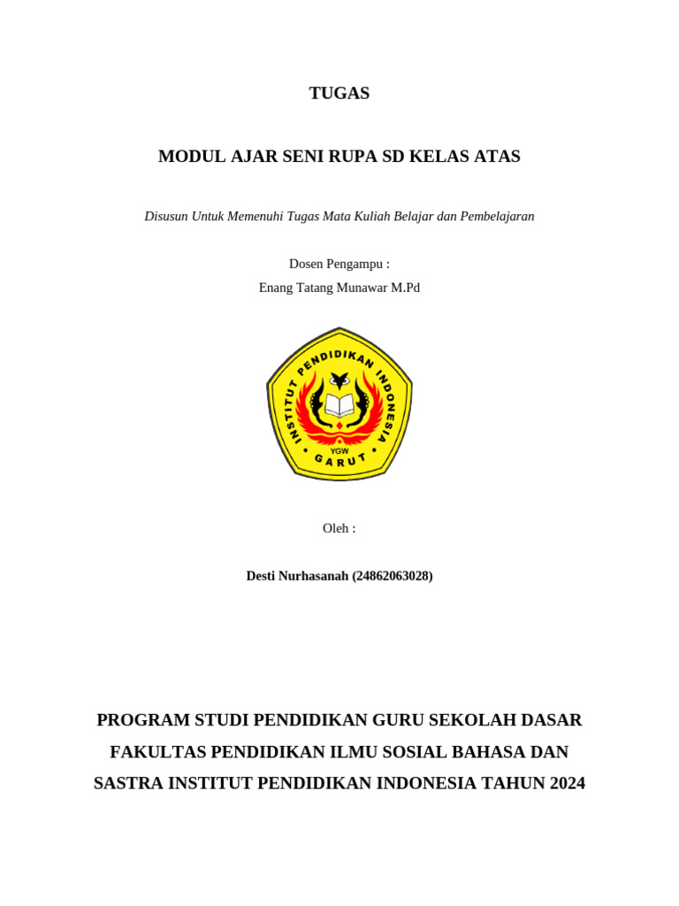 Modul Ajar Seni Rupa Kelas 5 SD | PDF