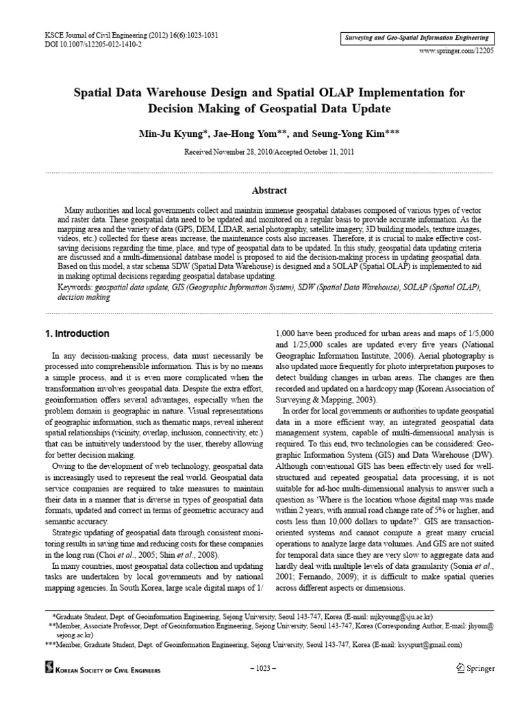 Geospatial Data Warehouse Design & OLAP | PDF | Geographic Information ...