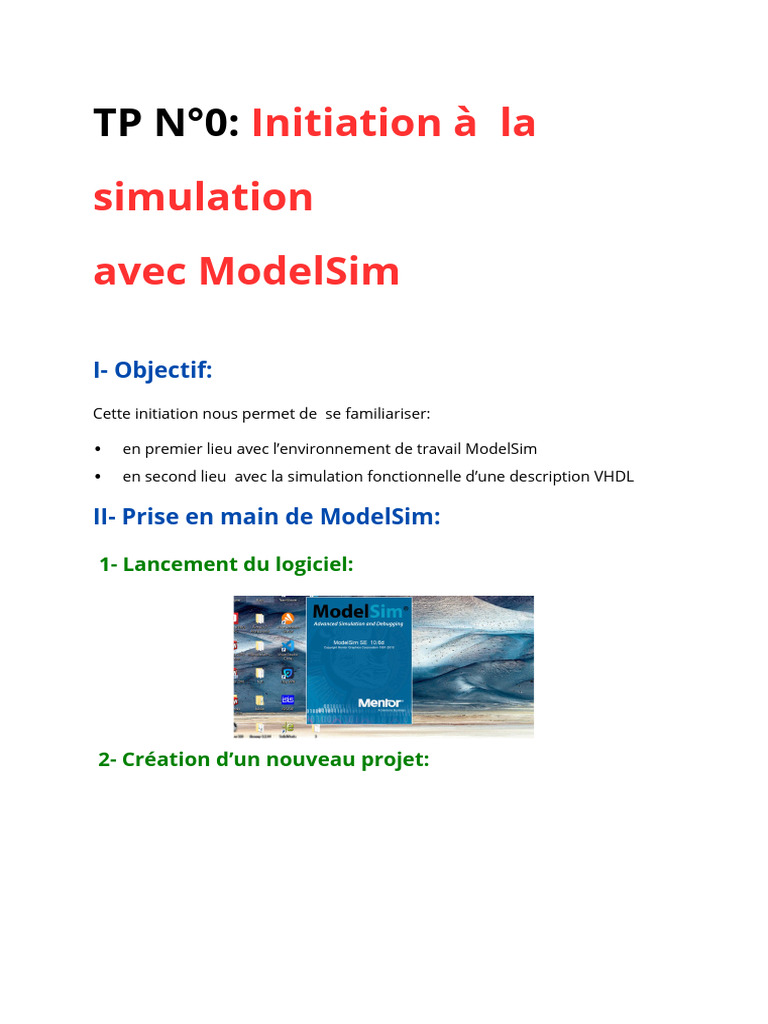 Initiation à ModelSim et VHDL | PDF