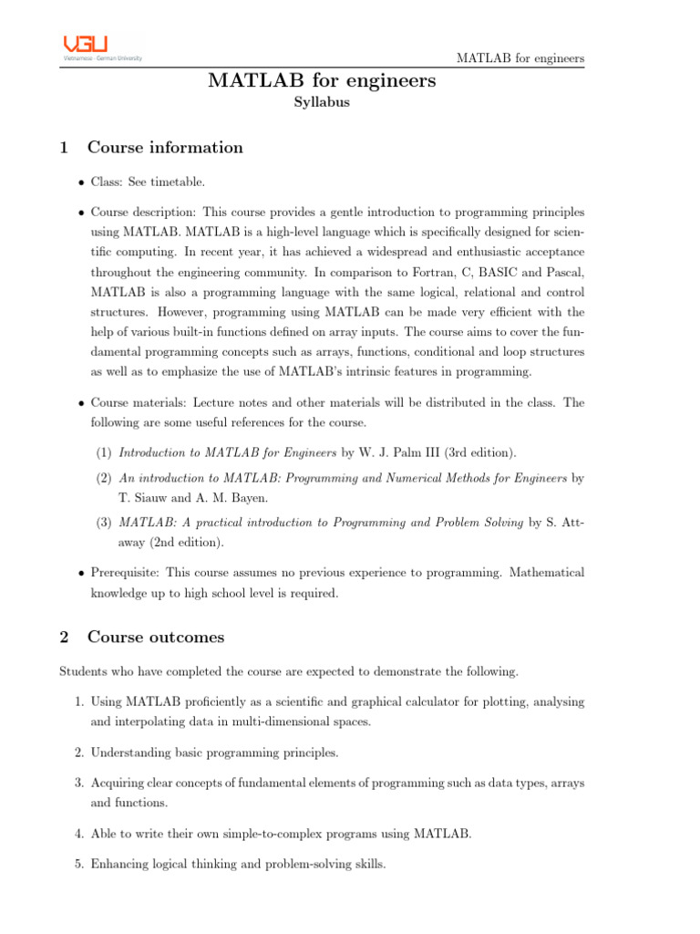 Introduction to MATLAB for Engineers | PDF | Matlab | Computer Programming
