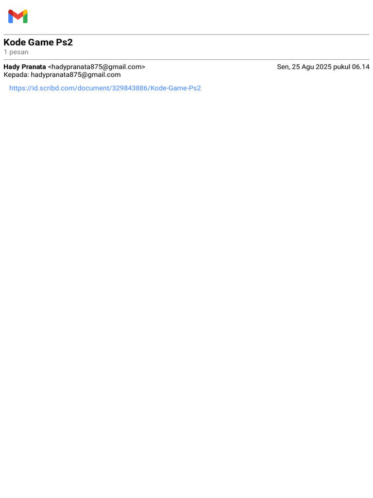 Gmail - Kode Game Ps2 | PDF