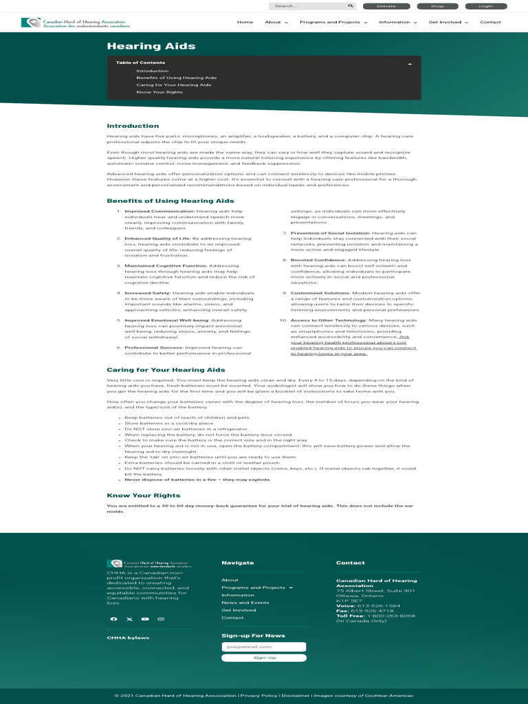 Benefits and Care for Hearing Aids | PDF | Hearing Aid